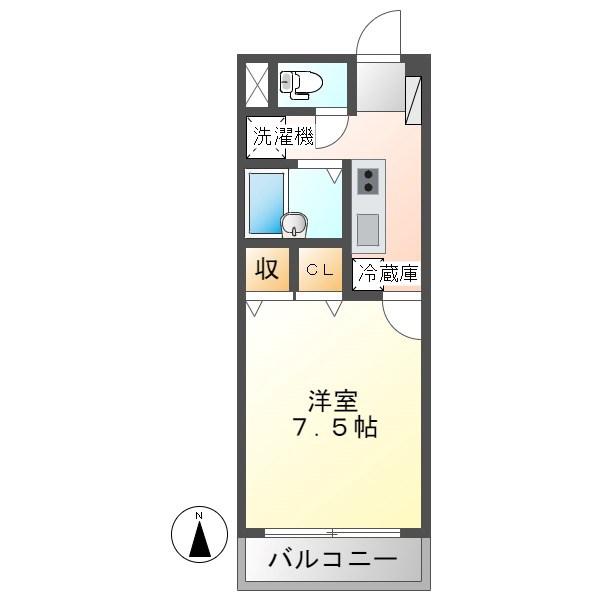 TYKマンション(1K/2階)の間取り写真