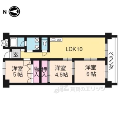 中川第6コーポ(3LDK/2階)の間取り写真
