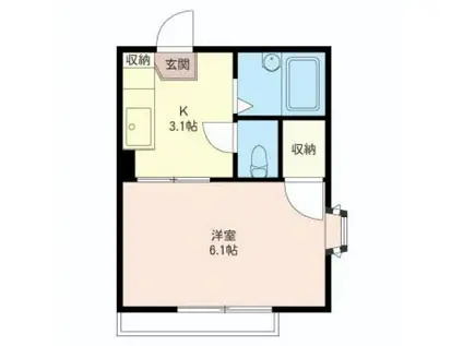 シャーメゾン コーポナカミチ(1K/2階)の間取り写真