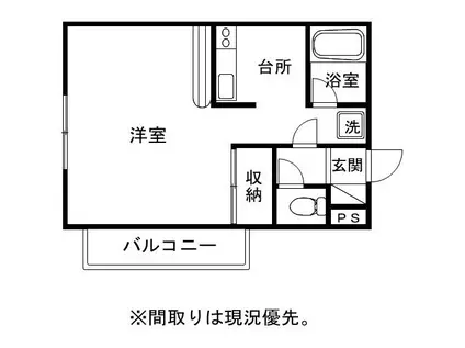 セレニティ川添(ワンルーム/3階)の間取り写真