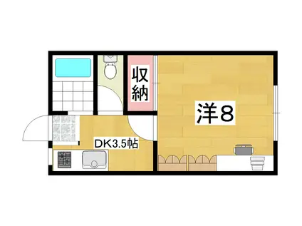 ジュネス高松(1K/1階)の間取り写真