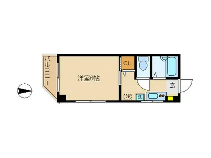 メゾン飯山(1K/3階)の間取り写真