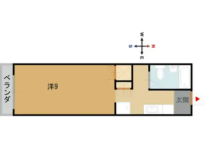 プリース高浜(1K/2階)の間取り写真