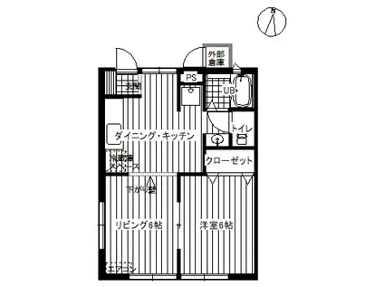 クラウンハイムダイワ(1LDK/1階)の間取り写真