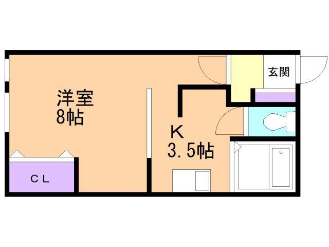 マンションプレビア(1K/1階)の間取り写真