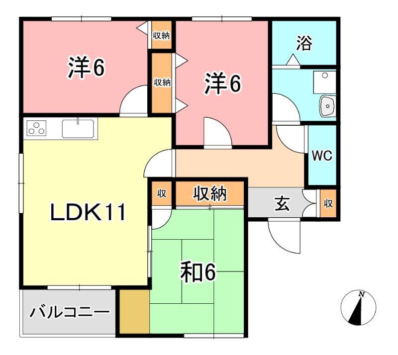 グラン・ディアスA棟(3LDK/1階)の間取り写真