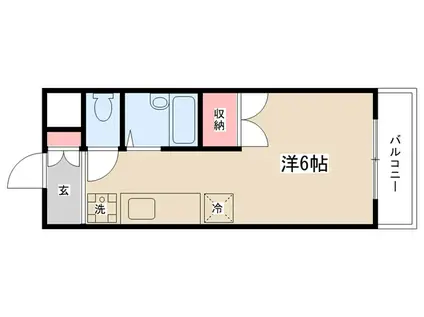 ＪＲ横浜線 古淵駅 徒歩15分 4階建 築38年(ワンルーム/4階)の間取り写真