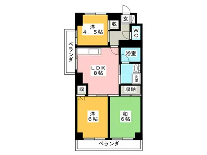 ベルエポック(3LDK/3階)の間取り写真