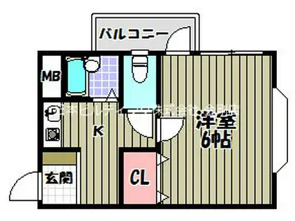 エスポワール21(1K/2階)の間取り写真