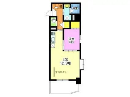 ラトピア医大南(1LDK/4階)の間取り写真