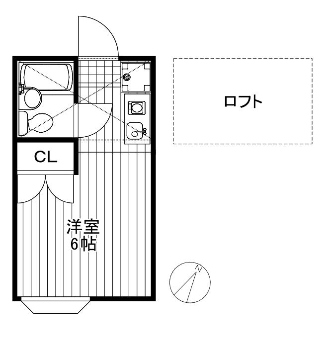 ボナールハイム(ワンルーム/1階)の間取り写真