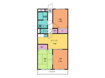 ア・ドリームMORI(3LDK/2階)の間取り写真
