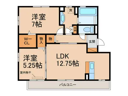 フォレスタ A(2LDK/3階)の間取り写真