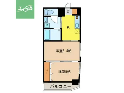 スカイコート西山(2K/7階)の間取り写真