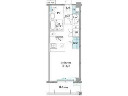ホーリーフォート南平岸(1K/1階)の間取り写真