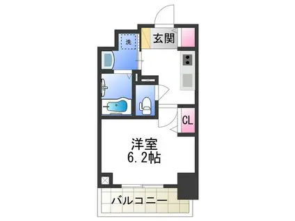 プレミアムコート天王寺イースト(1K/9階)の間取り写真