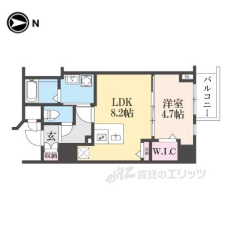 DCガーデン京都西(1DK/3階)の間取り写真