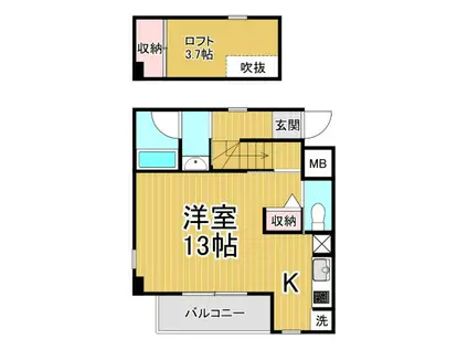 クレヴィア(ワンルーム/2階)の間取り写真