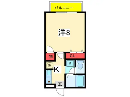 コーポ秀和A(1K/1階)の間取り写真