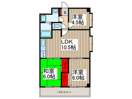 ロイヤルメゾンII(3LDK/3階)の間取り写真