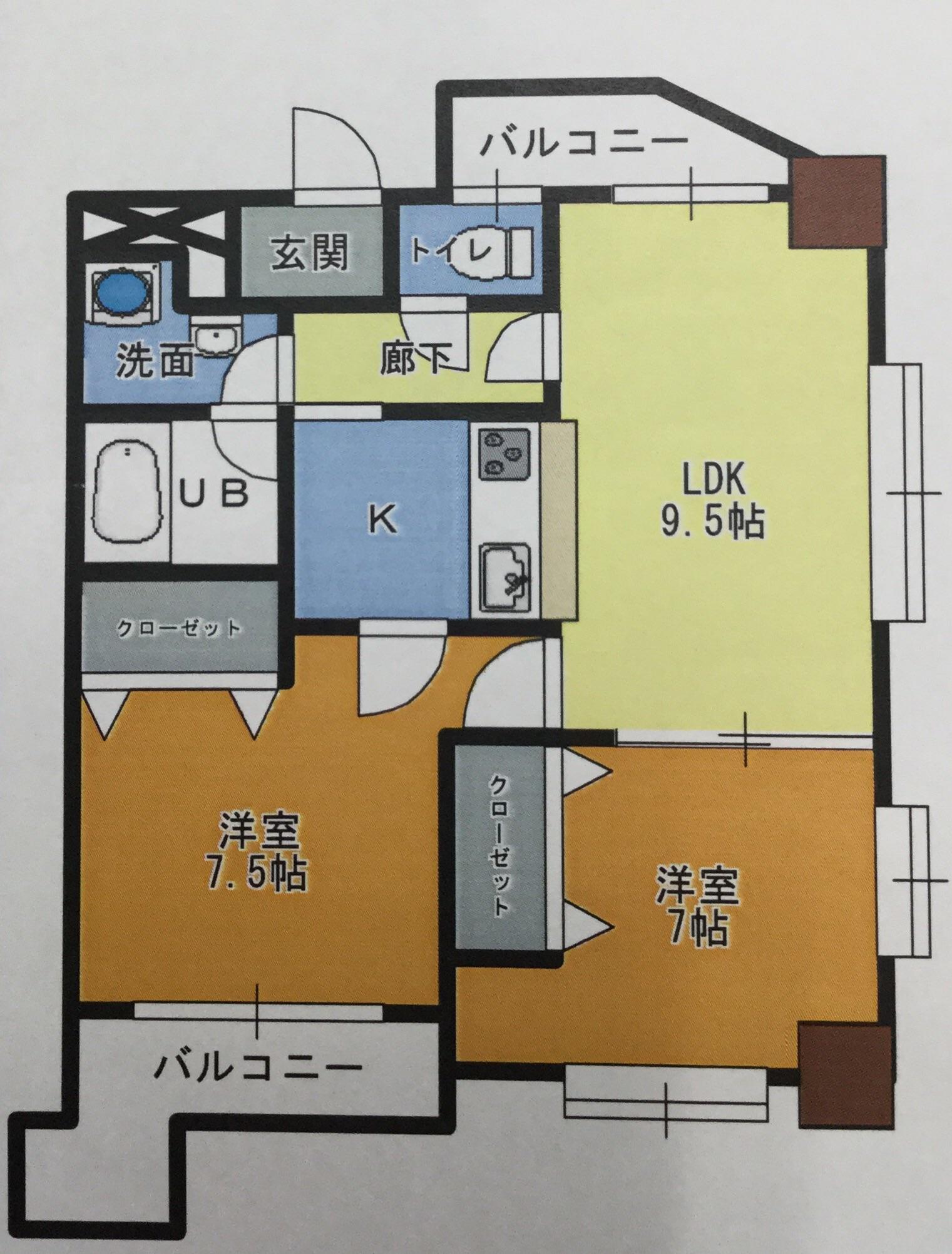グランドパレスNS-77(2LDK/5階)の間取り写真