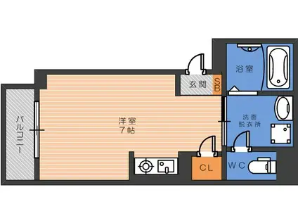 サウスメゾンM.M(ワンルーム/2階)の間取り写真