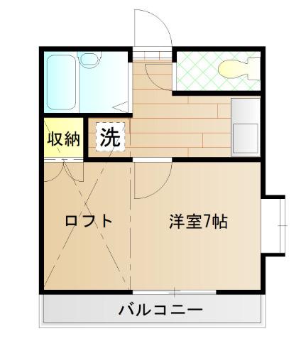 シャトレ津福本町(1K/2階)の間取り写真