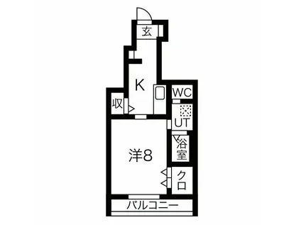 シンフォニー大場(1K/1階)の間取り写真