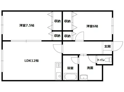 クレインヒルズマンション(2LDK/3階)の間取り写真