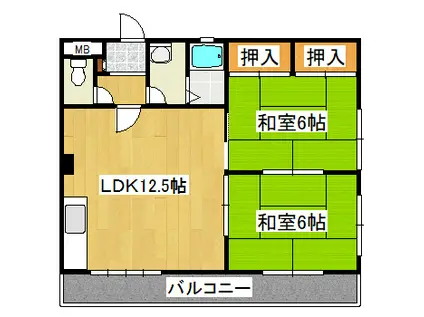 ハイツ泉(2LDK/2階)の間取り写真