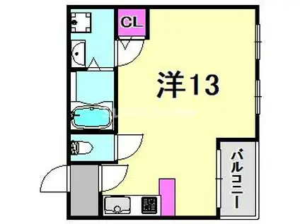 平野レジデンス(1K/1階)の間取り写真