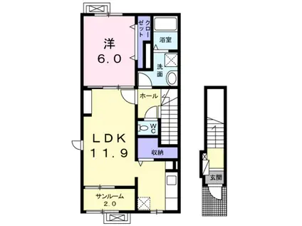 フォルシュ グランツ(1LDK/2階)の間取り写真