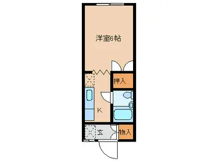 コーポ油田3号館(1K/2階)の間取り写真