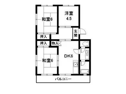 メゾン・ソレイユ(3DK/1階)の間取り写真