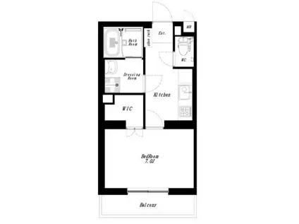 フラット麻布III(1K/3階)の間取り写真