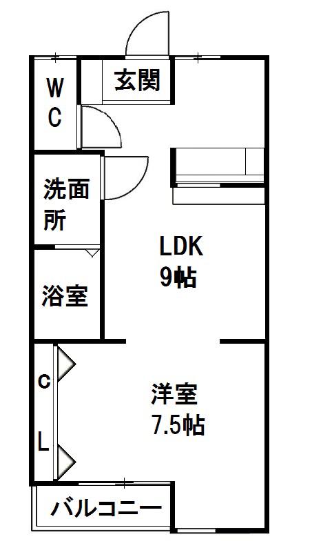 第六木下グリーンハイツ(1LDK/2階)の間取り写真