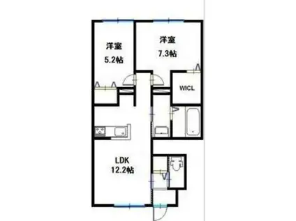 ジュセイビレッジ(2LDK/1階)の間取り写真