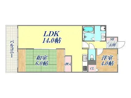ライオンズマンション長田ヒルズ3号館(3DK/5階)の間取り写真