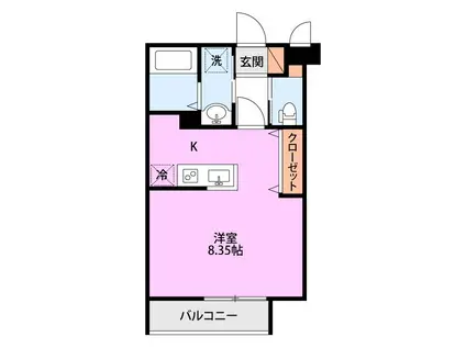 ミリアビタ宮本(ワンルーム/2階)の間取り写真