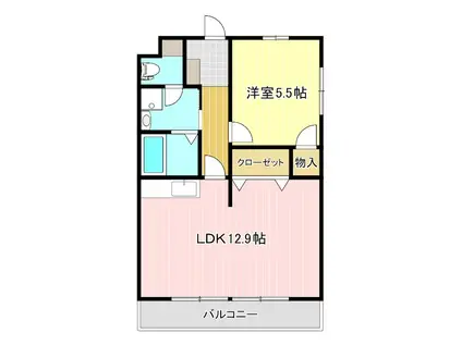 ポヌール半田(1LDK/3階)の間取り写真