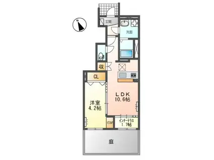 スターテラスII千駄塚(1LDK/1階)の間取り写真