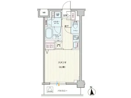 デュオステージ鷺ノ宮(1K/1階)の間取り写真