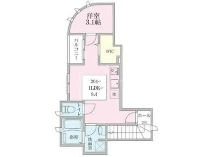 メゾン ド トヨタ(1LDK/2階)の間取り写真