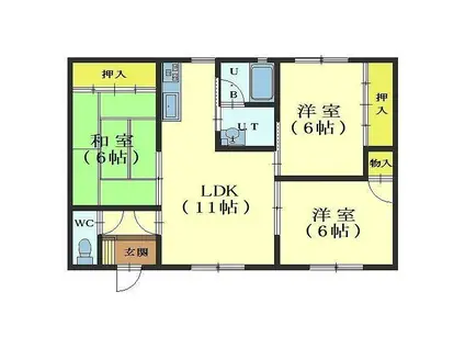 山下マンション(3LDK/2階)の間取り写真