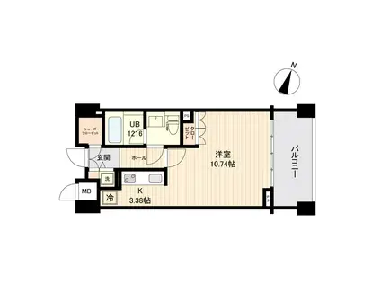 エスティメゾン白金台(ワンルーム/4階)の間取り写真