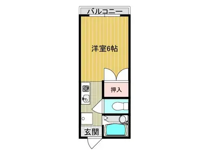 ヴェントノールB(ワンルーム/2階)の間取り写真