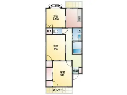 第二メゾン湯浅(3K/1階)の間取り写真