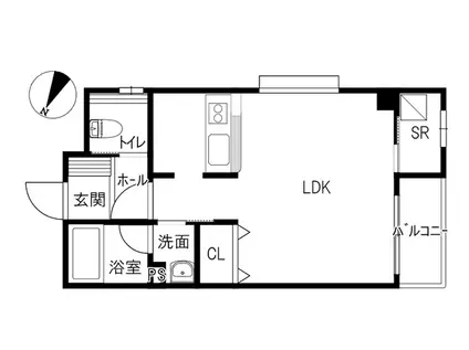 AMANCIEL(ワンルーム/2階)の間取り写真