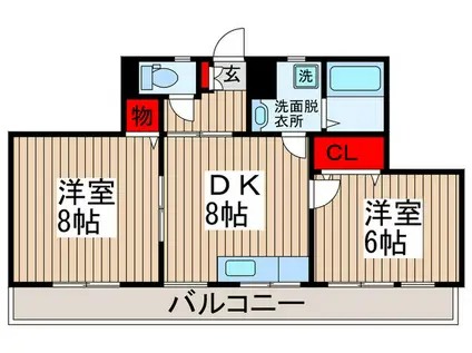 第3泉ビル(2DK/6階)の間取り写真