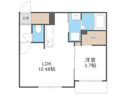 カサラビン恵庭(1LDK/1階)の間取り写真